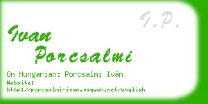 ivan porcsalmi business card